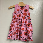 hanna andersson girls' pink floral dress 3T