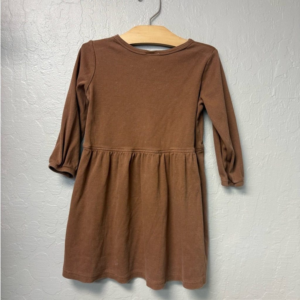 cotton on kids brown ribbed dress 3Y
