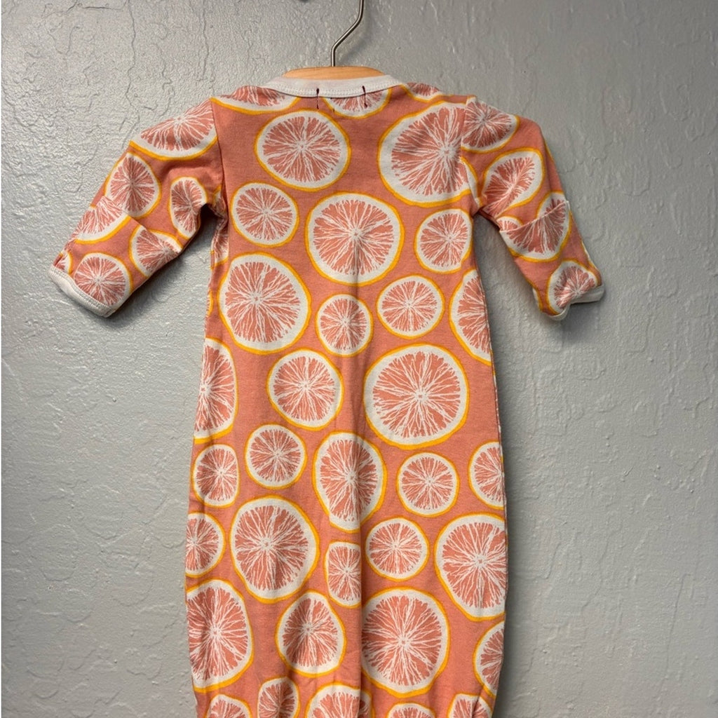milkbarn organic cotton citrus gown 0-3M