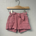 zara girls' linen pink shorts 3-4Y