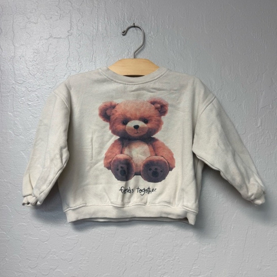 zara girls' teddy bear sweatshirt 3-4Y