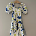 zara blue tiered floral dress 10Y