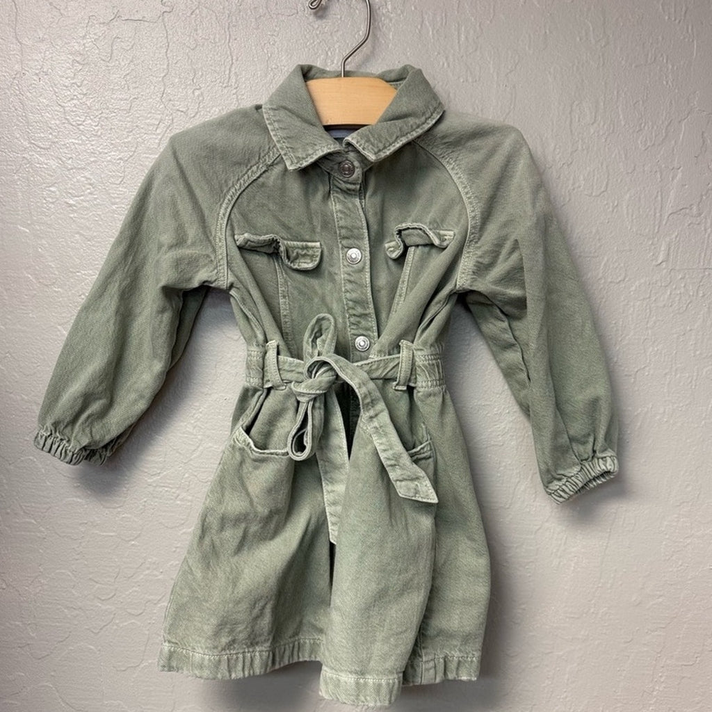 zara girls' denim shirt dress 4Y