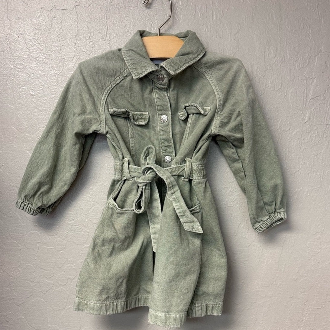 zara girls' denim shirt dress 4Y