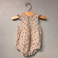 rylee + cru gray blue floral print romper 3-6M