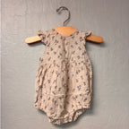 rylee + cru gray blue floral print romper 3-6M