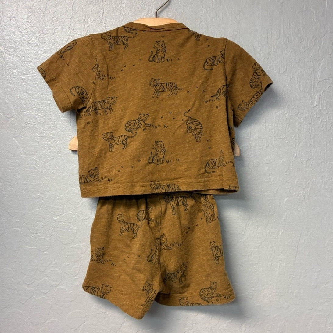 rylee + cru gender neutral tiger print set 6-12M