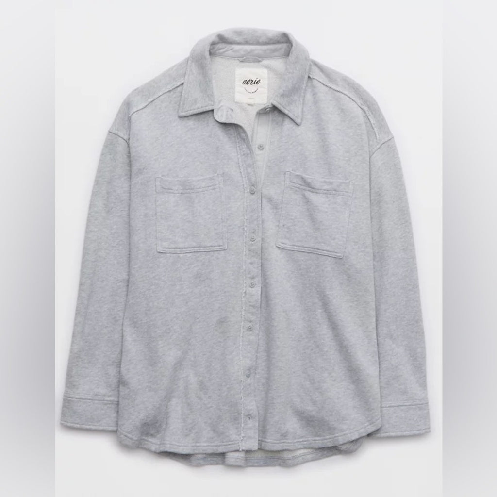 aerie gray shacket LARGE