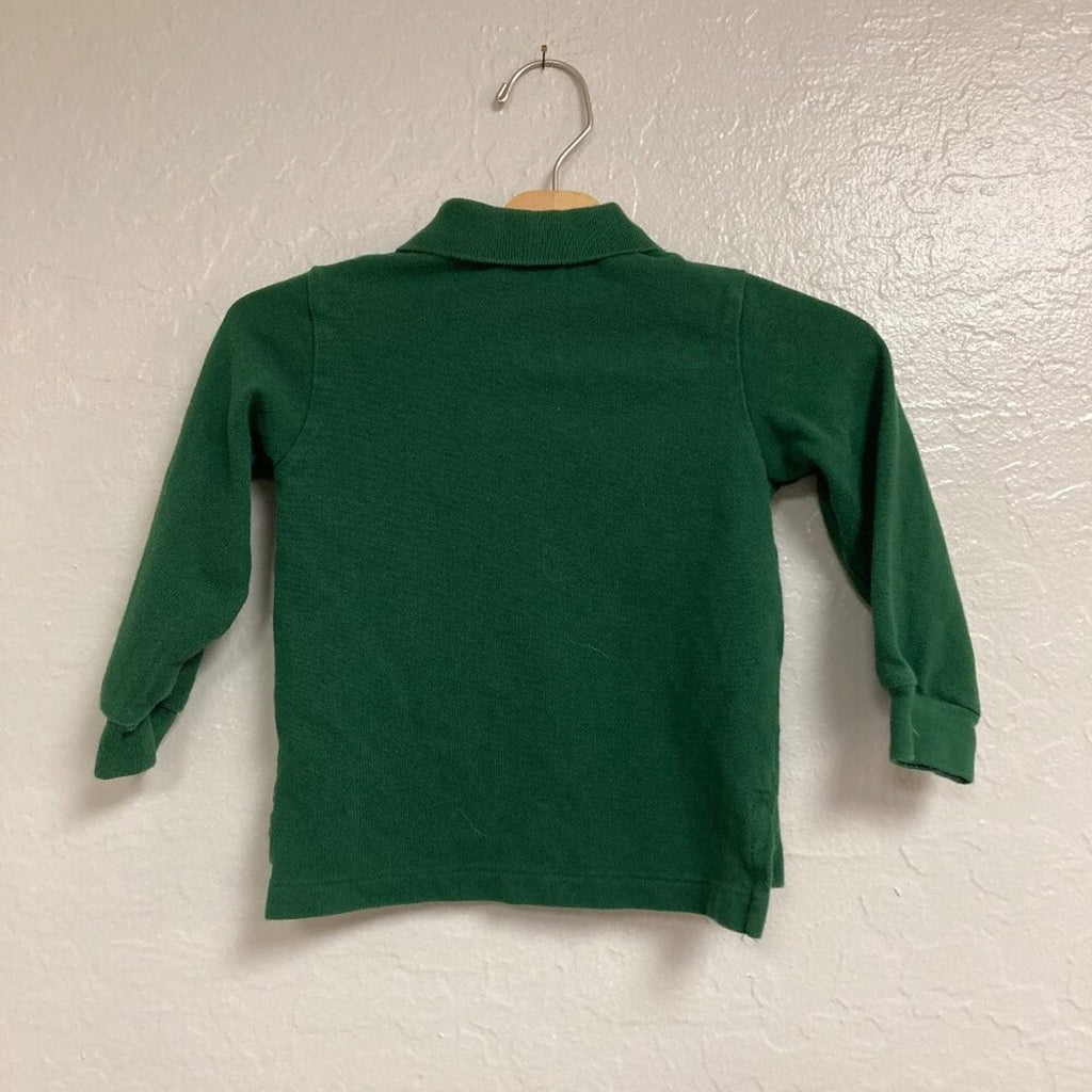 polo ralph lauren green long-sleeve polo tee top 24M