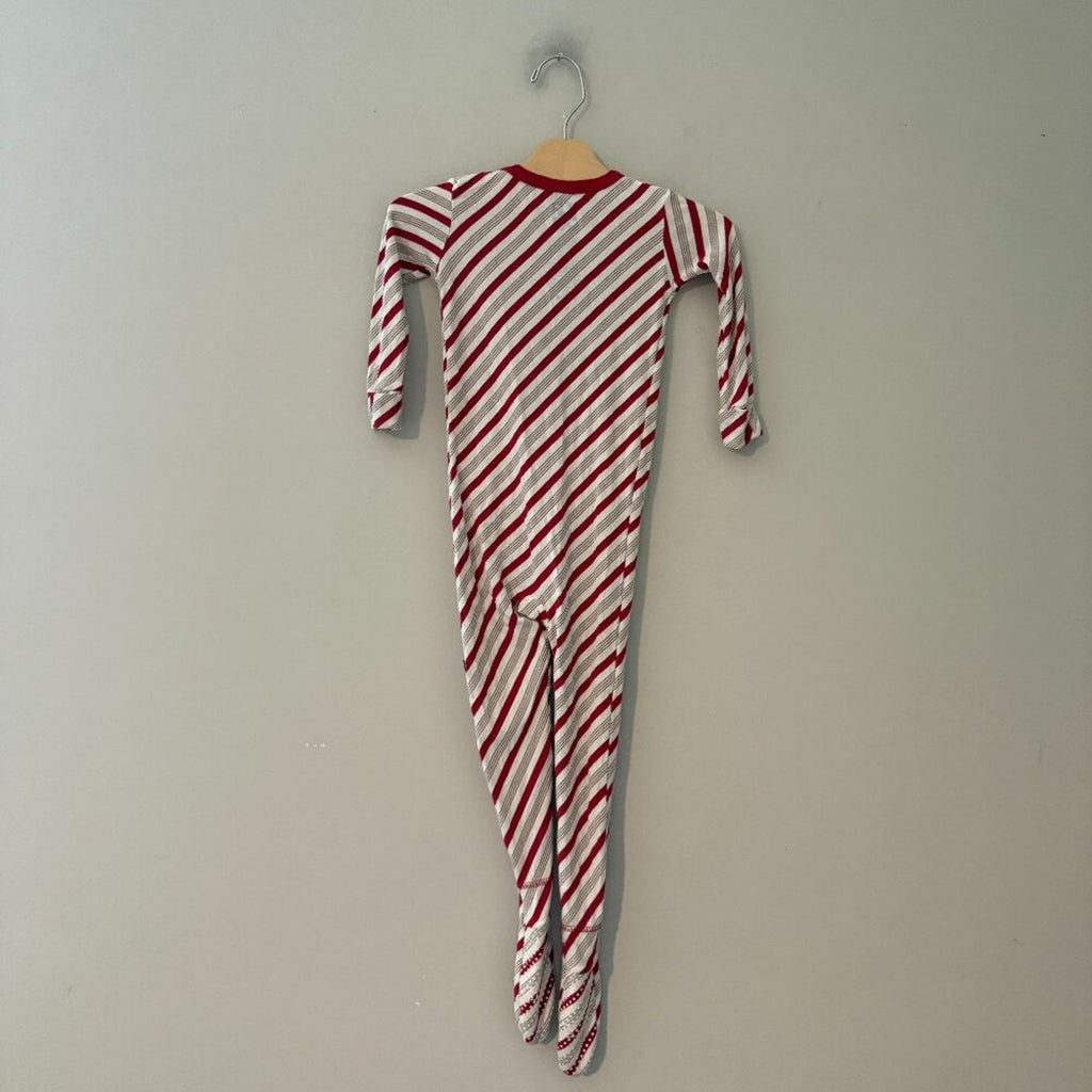 kickee pants bamboo candy cane stripe footie 2Y