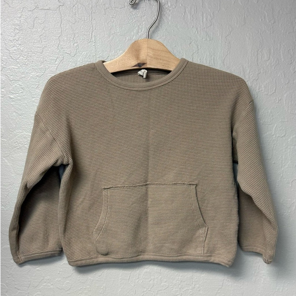 quicy mae boys' tan long-sleeve tee 4-5Y