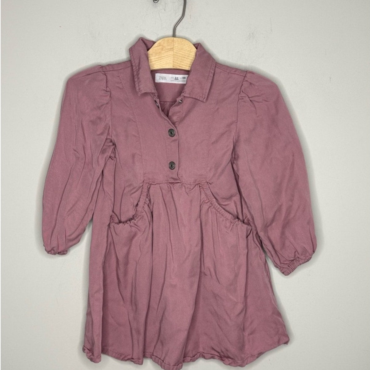 zara toddler purple collared dress 3-4Y