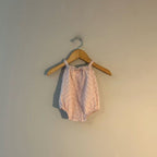 zara pink purple eyelet romper 3-6M