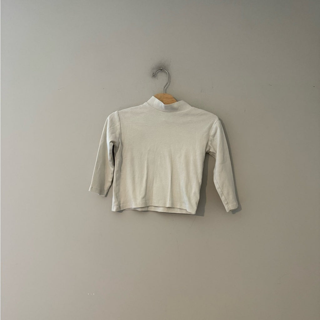 zara girls' cream mockneck long-sleeve 18-24M