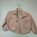 zara girls' pink denim jacket 6Y