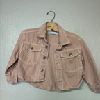 zara girls' pink denim jacket 6Y