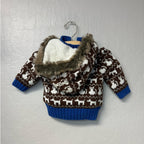 hanna andersson holiday fleece lining knitted cardigan 0-3M