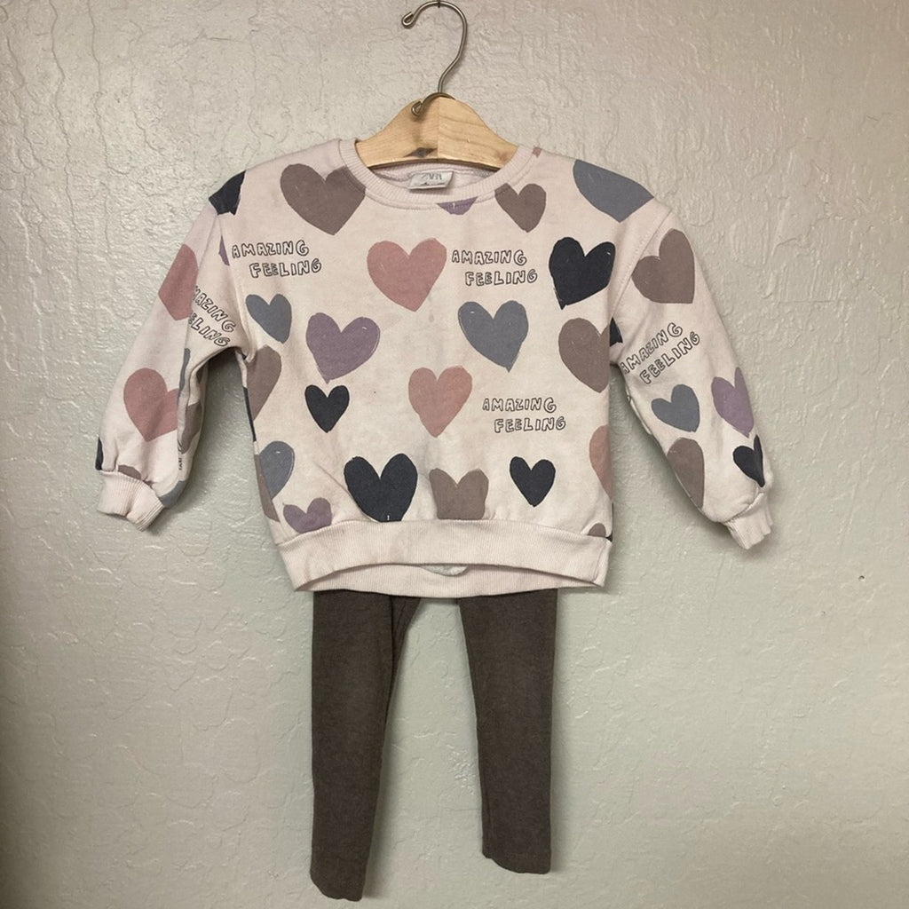 zara girls' hearts outfit 4Y