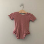 kate quinn pink pointelle romper 6-12M