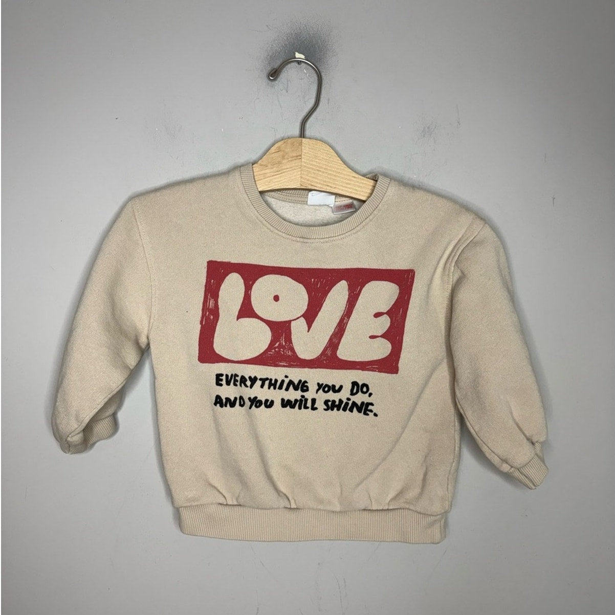 zara girls' love sweatshirt 2-3Y