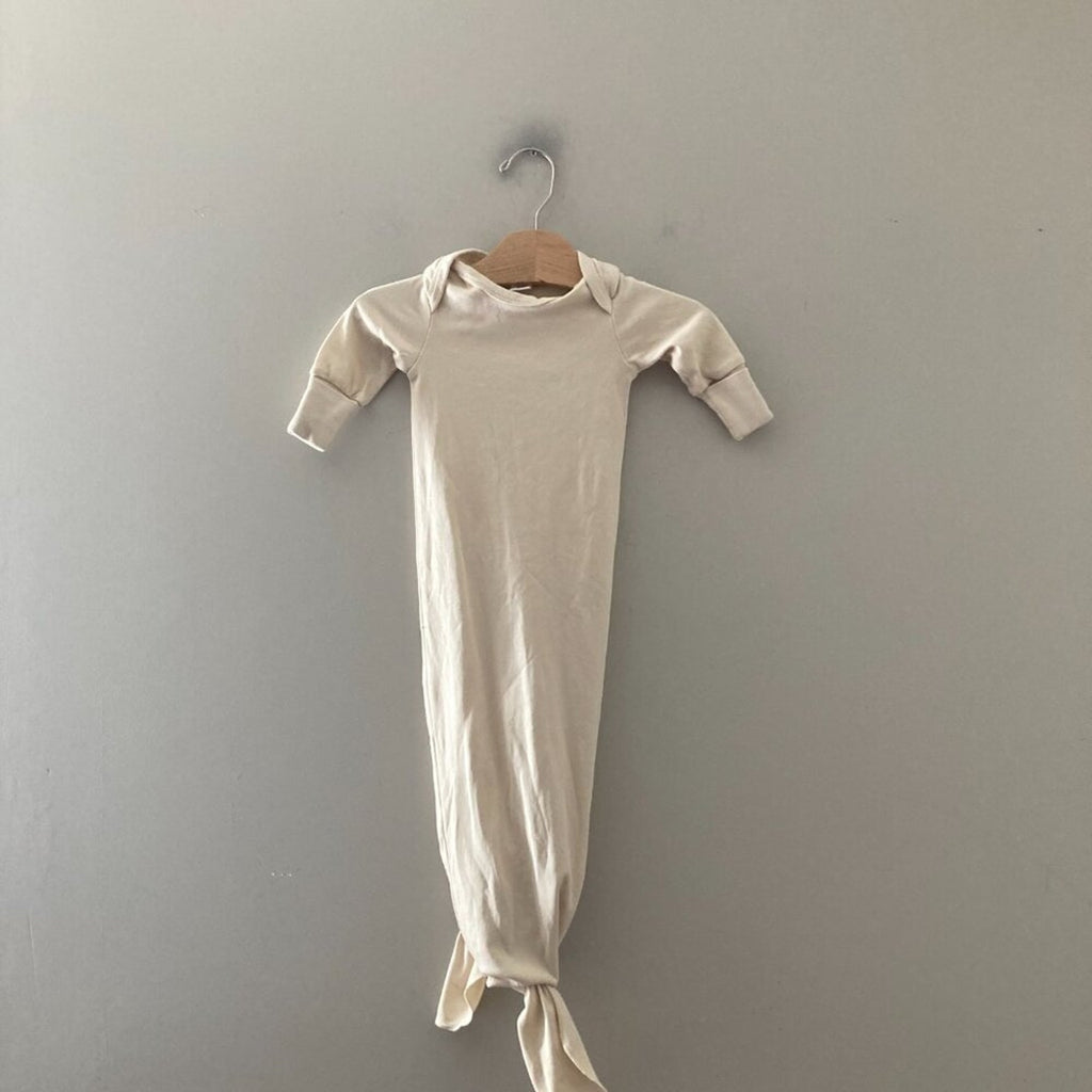 colored organics cream baby gown 0-3M