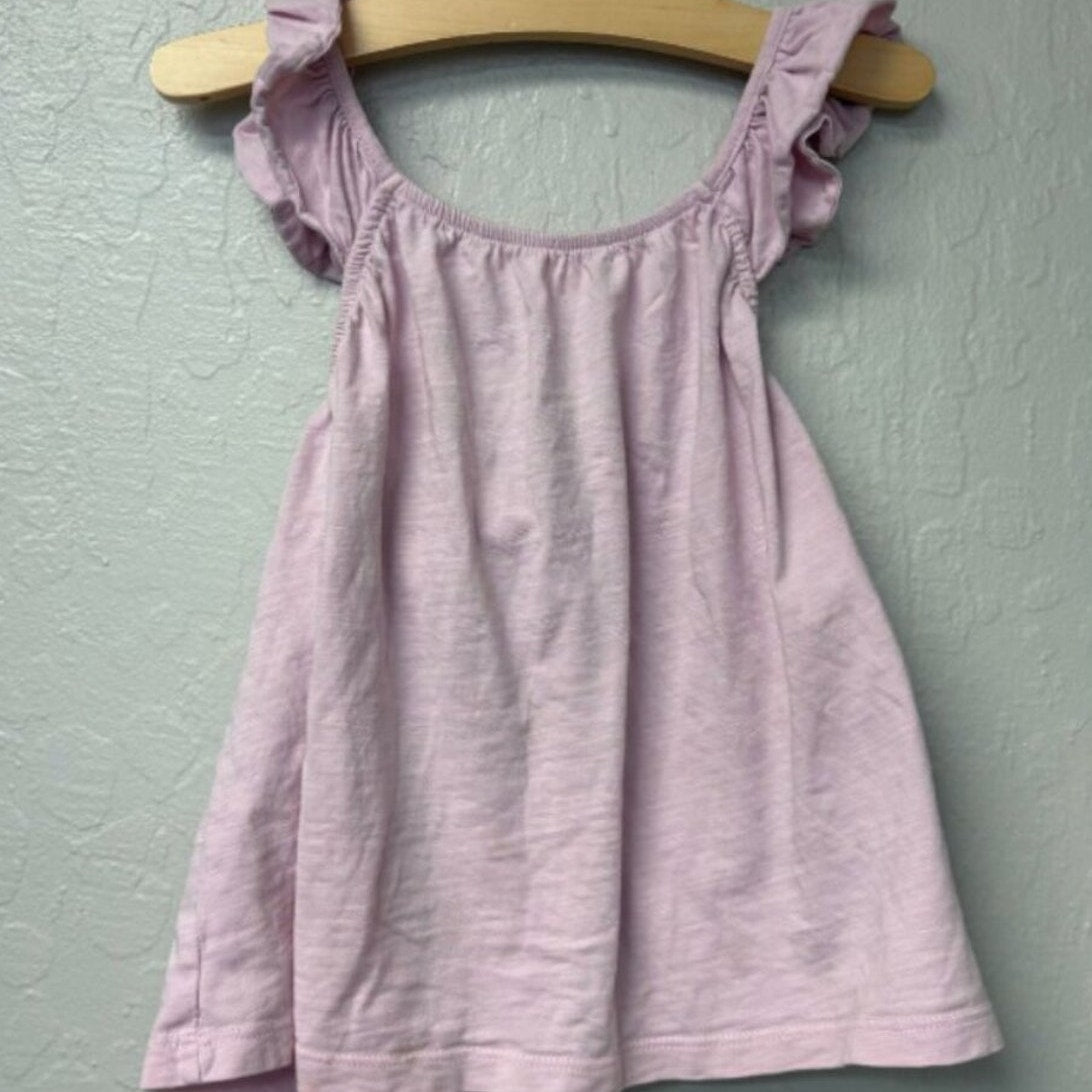 zara girls' purple ruffle tank 6Y