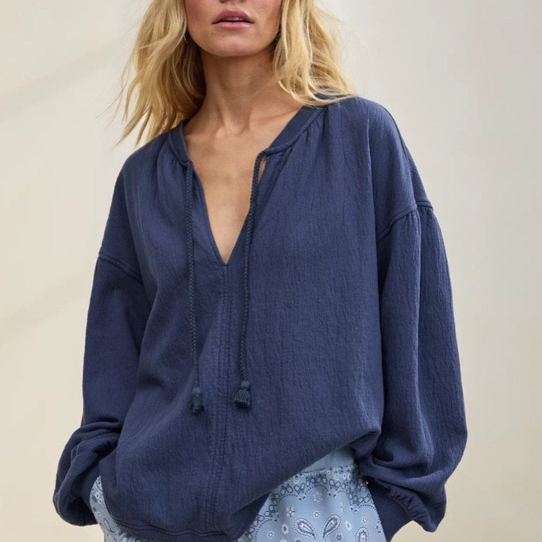 aerie blue tie sweatshirt MEDIUM