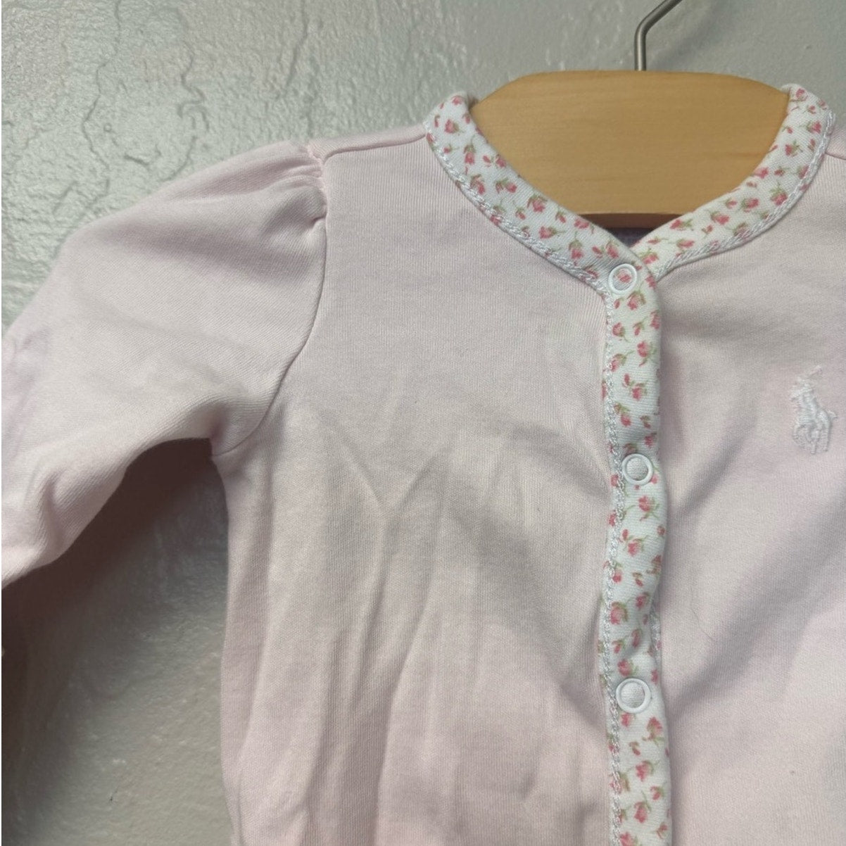 ralph lauren pink floral footie 3M