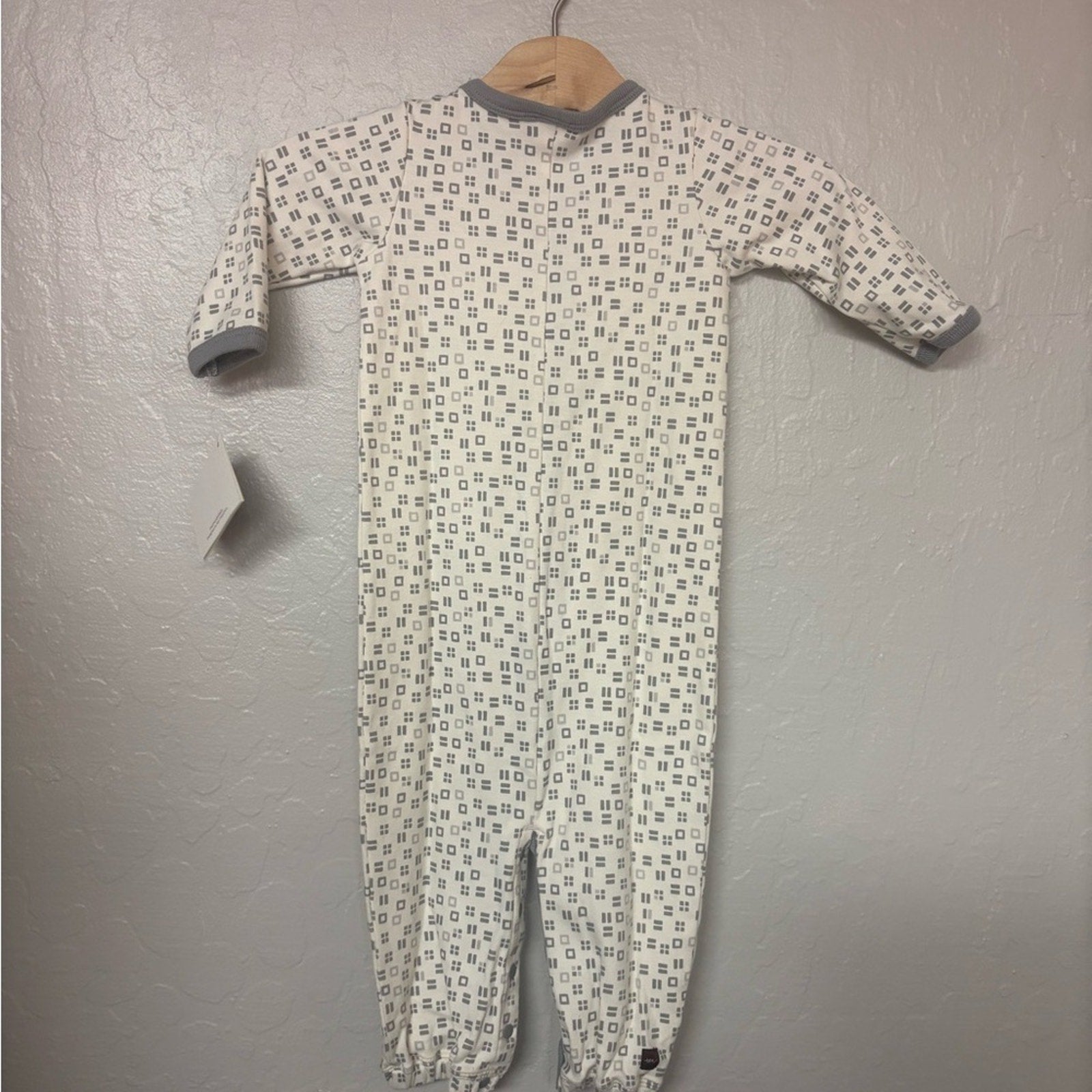 tea collection girls' gray romper 3-6M