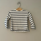 zara boys' navy white striped tee 3-4Y