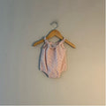 zara pink purple eyelet romper 3-6M