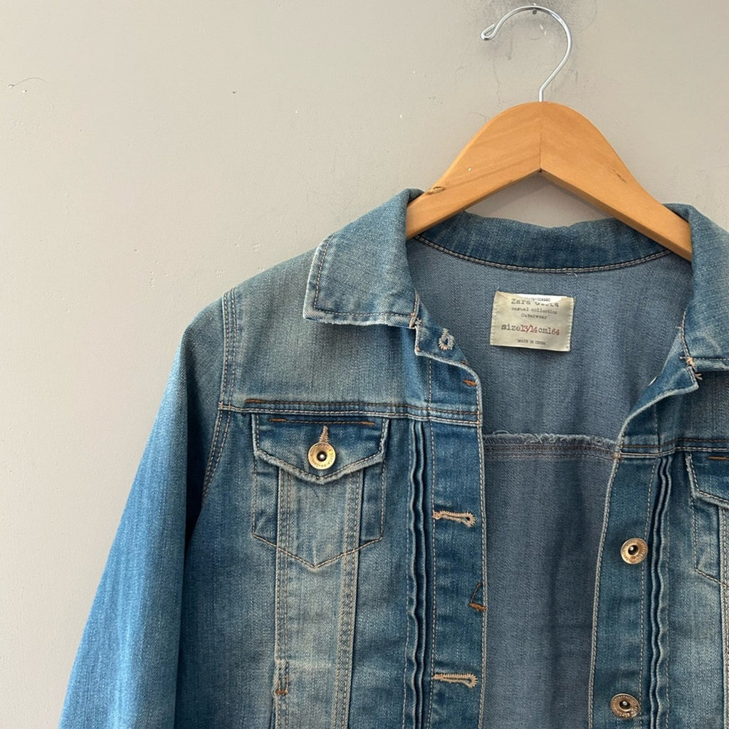 zara girls' denim jacket 13-14Y