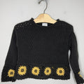 little co. girls' crochet flower sweater top 5Y