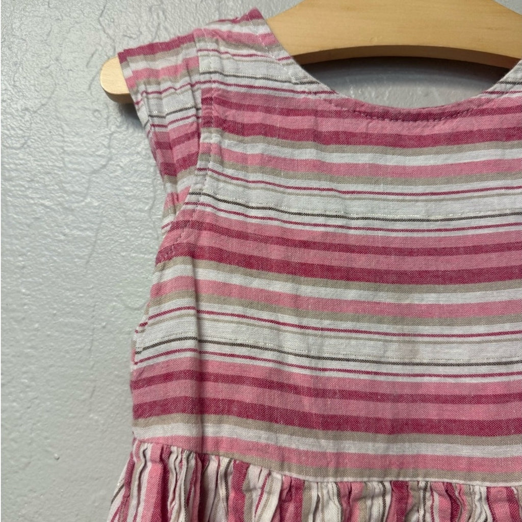 mayoral pink stripe linen dress 5Y