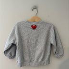 zara gray hearts sweatshirt 5Y