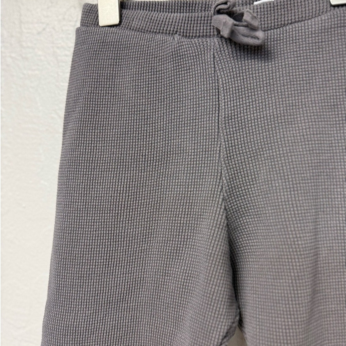 zara girls' gray waffle leggings 3-4Y