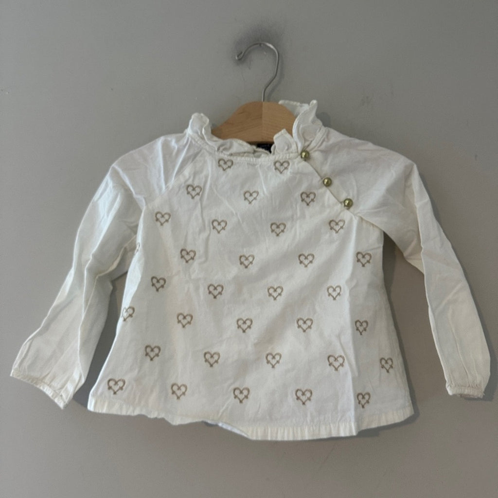 janie and jack girls' white embroidered top 3Y