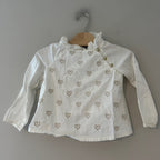 janie and jack girls' white embroidered top 3Y