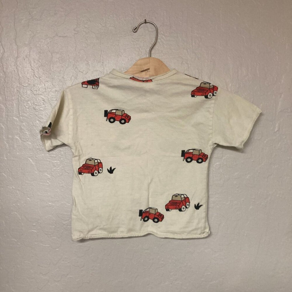 zara short sleeve tee cars 2-3Y