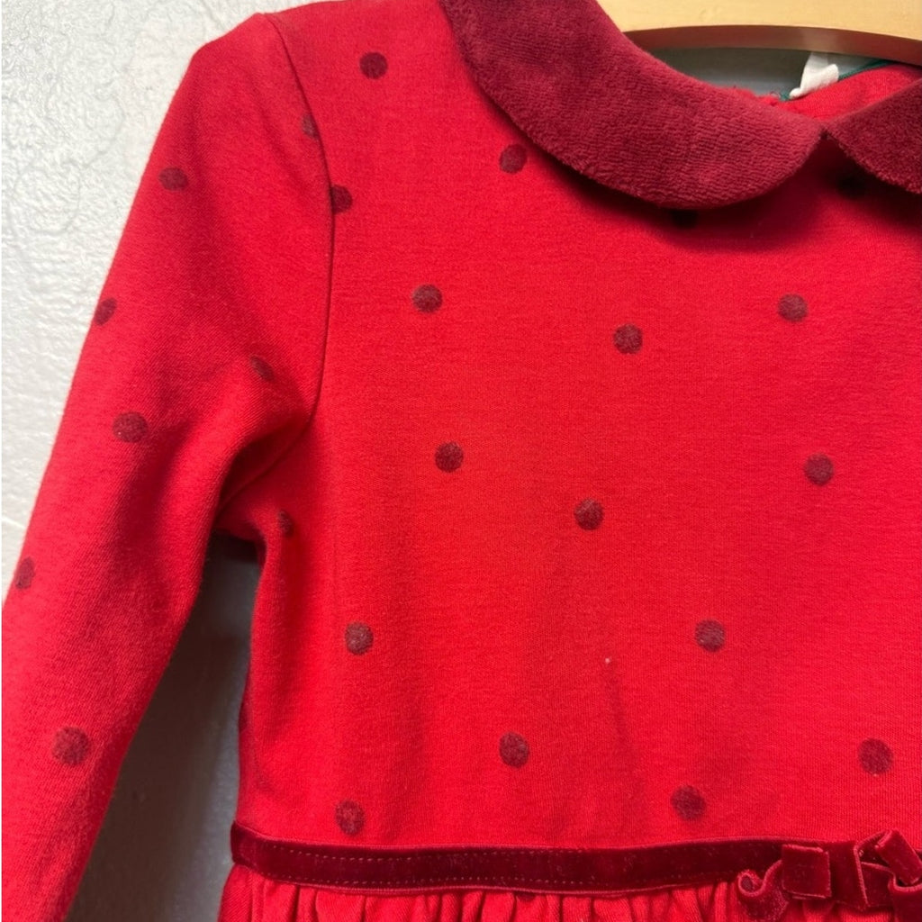 mini boden red polka dot dress 5-6Y