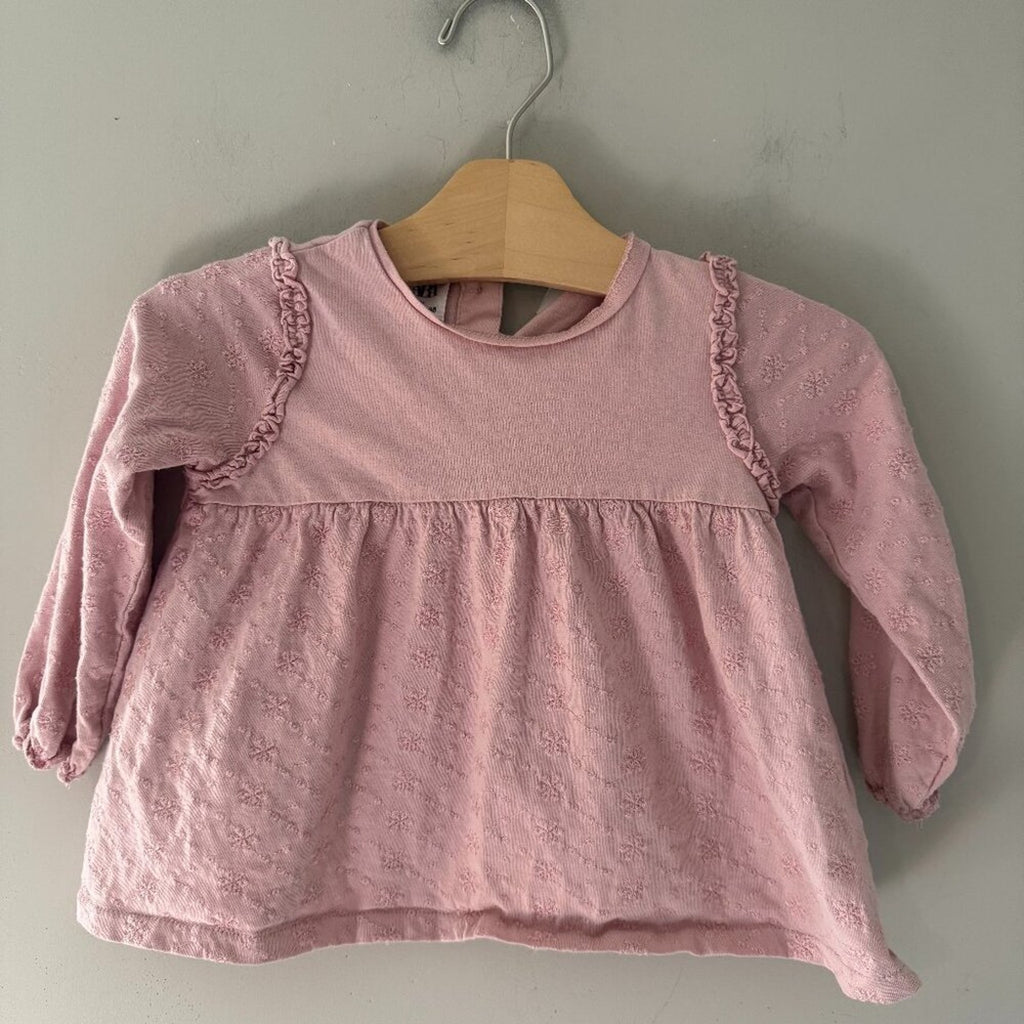 zara dainty floral pink peplum top 2-3Y