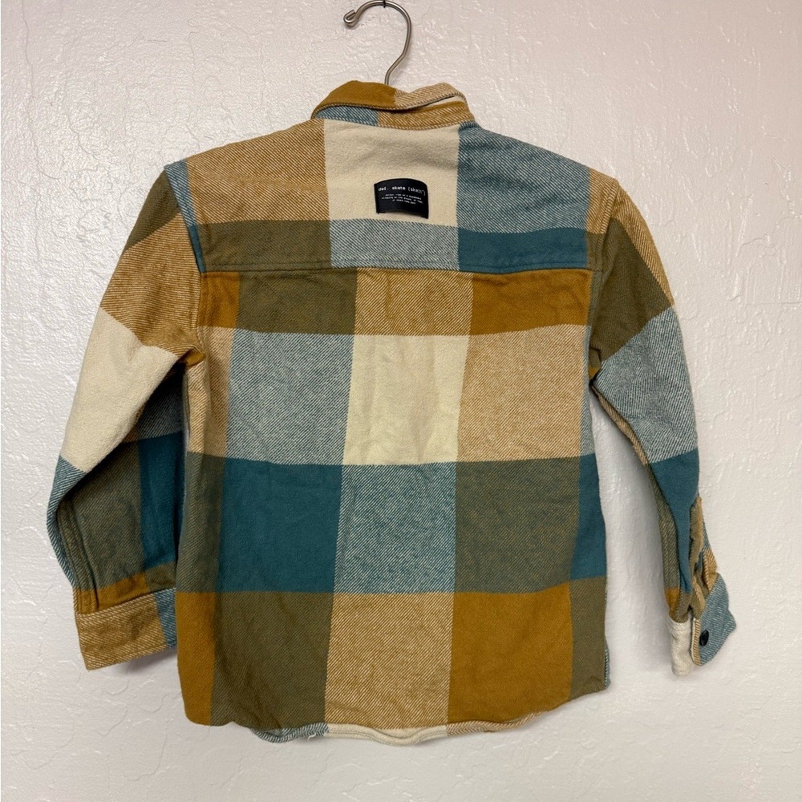zara boys' plaid flannel long-sleeve 3-4Y