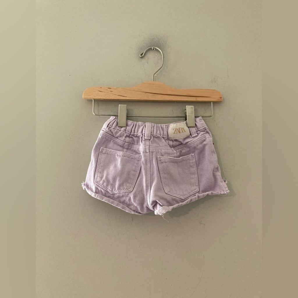 zara purple jean shorts 9-12M