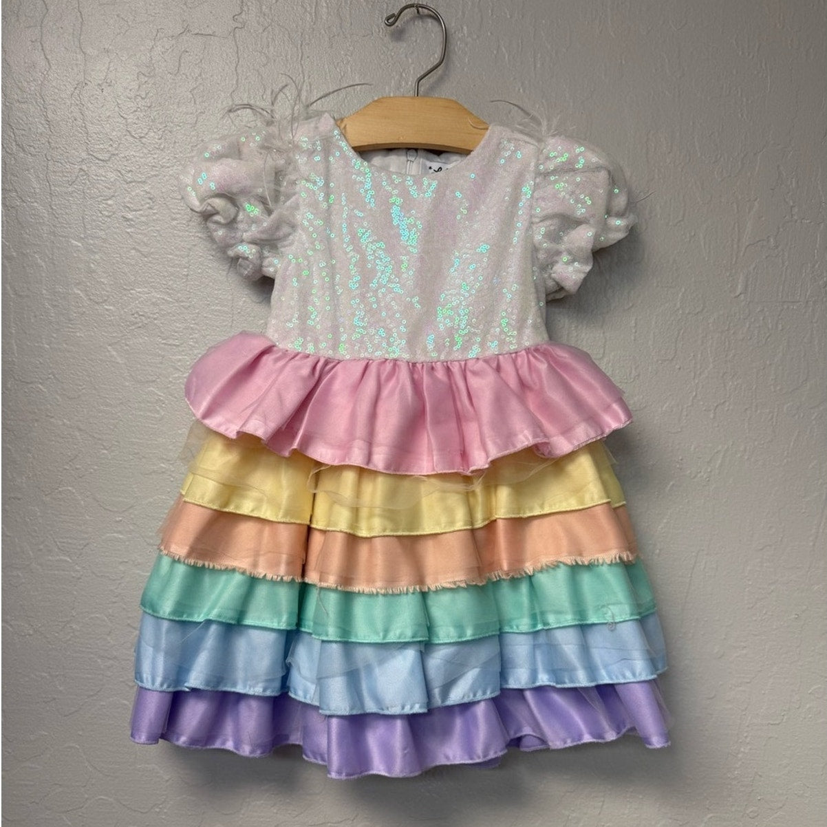 lola and the boys rainbow tulle dress 2Y