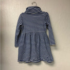 mini boden blue stripe turtleneck dress 6-7Y