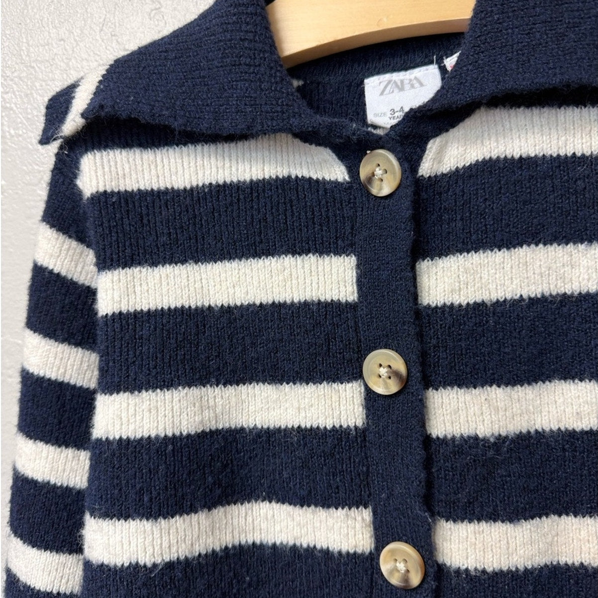 zara girls' striped cardigan 3-4Y