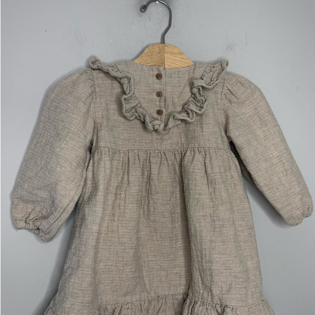 zara muslin dress beige 2-3Y