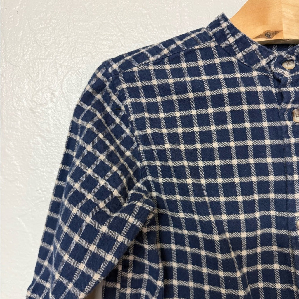 zara boys' navy checked button-down 5Y