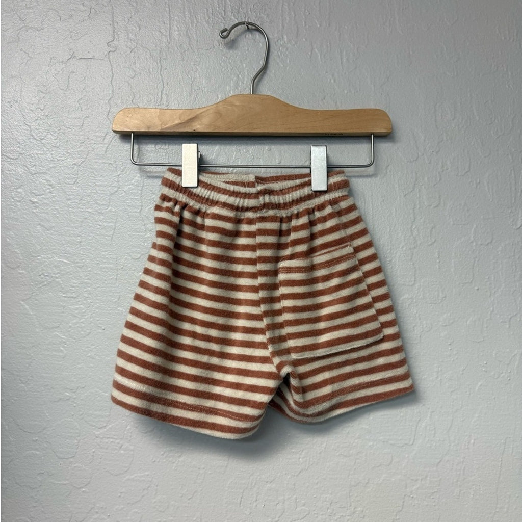 zara cream orange stripe shorts 3Y