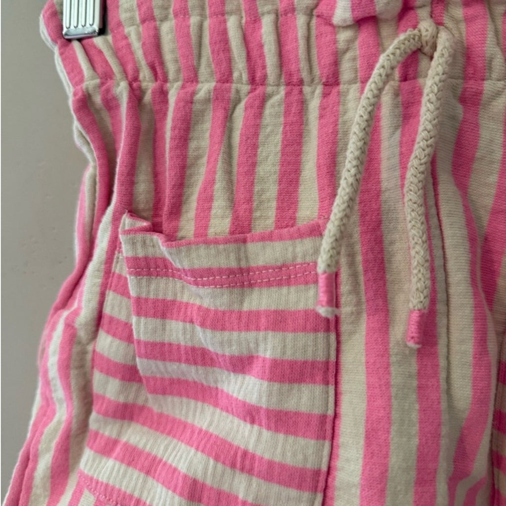 zara girls pink stripe paper bag shorts 6Y